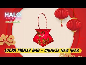 Origami Lucky Money Bag CNY Tutorial | How to make CNY Lucky Money Bag Origami | CNY Decoration