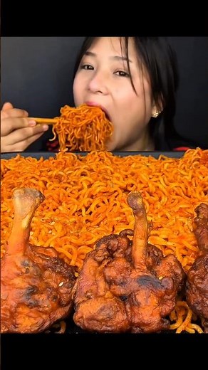 ASMR: Eating spicy chicken and noodles eating challenge😋😍chicken lolipop eating Mukbang🤤
