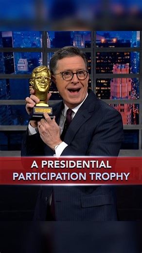 The Late Show on Instagram: "Participation trophies have gone too far! #StephenColbert #FIFAPeacePrize"