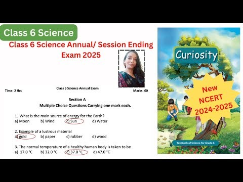 Class 6 science sample paper for CBSE | Annual exam question paper| Session ending exam |CURIOSITY