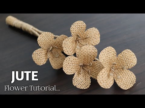 Jute Flower Tutorial | Flower making ideas with jute | Handmade home decor jute crafts