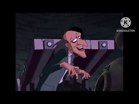 Cruella De Vil blasts her pen to Ms. Grunion, Aeon the Terrible and Dr. Frankenstein