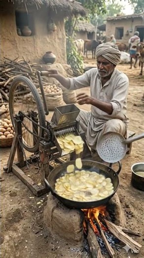 “Desi Jugaad thi Bateta Chips! 🥔😲 Aavi machine joi che?” #shortvideo #shorts #viral