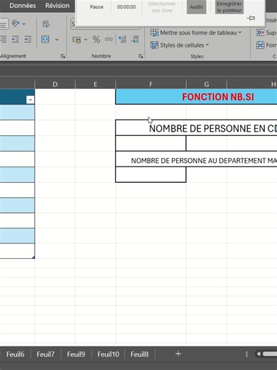 📊 COMPTE AUTOMATIQUEMENT AVEC NB.SI ! 🚀 Stop compter manuellement ! La fonction NB.SI fait le boulot pour toi en 2 secondes ! Comment ça marche ?=NB.SI(plage ; critère) Exemple concret dans la video Astuce PRO : Pour plusieurs critères, utilise NB.SI.ENS ! 🔥 Enregistre ce tuto et tag un ami qui en a besoin ! 💪 #excel #tutorielexcel #formuleexcel #fonctionnbsi #astucesexcel #exceltutorial #bureautique #productivite #apprendreavecmoi #tutoexcel #microsoft #microsoftexcel #formules #tableur #as