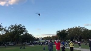 Marine One helicopter departs the White House as Trump heads to Walter Reed Medical Center