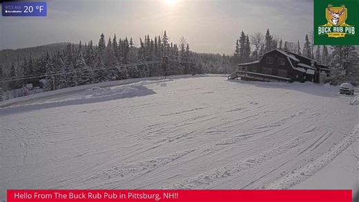 ❄️📹 Live from The Buck Rub Pub in Pittsburg NH!!!📹❄️ 👉Make sure you’re FOLLOWING US — hit that FOLLOW button so you don’t miss our live feeds! Now you can check in anytime and see for yourself… 👉 Is it snowing? 👉 How much? 👉 What new sled should I buy? 📸 In Pittsburg? Stop by, snap a selfie in front of the webcam, tag us on Facebook, so we can share it! | Buck Rub Pub & Lodge