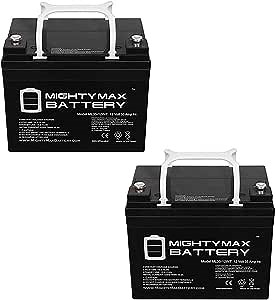 Mighty Max Battery 12V 35AH INT Battery Replaces Rascal 600T in-Outdoor Scooter - 2 Pack
