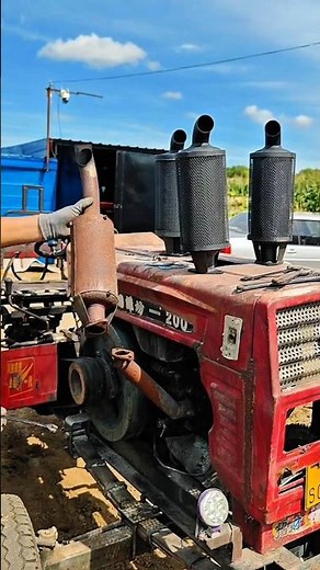 Installing New Tractor Silencer | DIY Tractor Exhaust Fix 🚜 #Shorts
