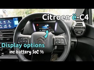 Citroen e-C4 instrument panel & how to get battery SoC %