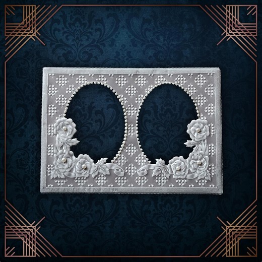 Cadre photo Roses, frame, papier végétal, pergamano, art de la dentelle, parchemin. Pièce unique. - Etsy France