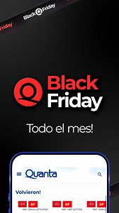¿Sabías que en la web de Quanta, los descuentos especiales por Black Friday tienen vigencia todo el mes en productos seleccionados? Aprovechá antes que tus más deseados se agoten y llevate lo mejor de Quanta😎 | Quanta Products