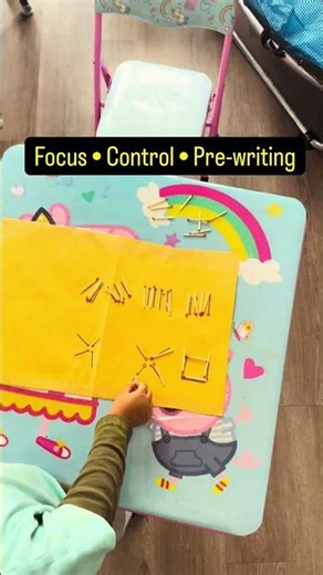 Tracing line with matchstick activity for 3 year old kids