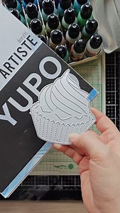 You can make a creative icing on Sweet Cupcake by using Alcohol inks and Yupo paper! Perfect for birthday cards! | Waffle Flower Crafts