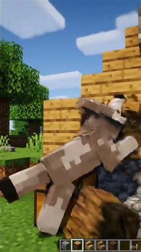 A Little Wolf creating his House #minecraft #like #minecraftshorts #cute #wolf #minecraftanimation