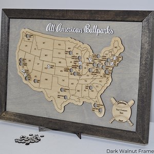 Custom Baseball Stadium Travel Map Tracker, Personal Ballpark Stadium Map, Gift for Baseball Lover, American Ballpark Tracker, Gift for Dad - Etsy