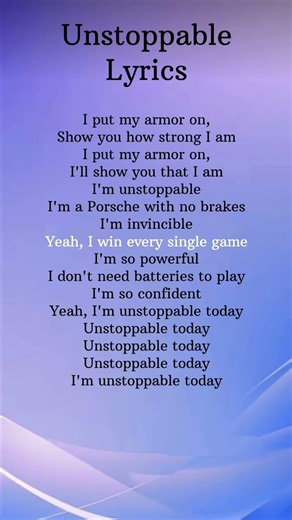 Sia -"Unstoppable" Lyrics #song​ #shorts​ #songlyrics​ #youtubeshorts​ #youtube​