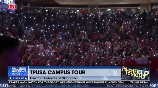 Happy Birthday, Charlie! The crowd at the University of Oklahoma sings to him at the TPUSA Campus Tour. | America's Voice News