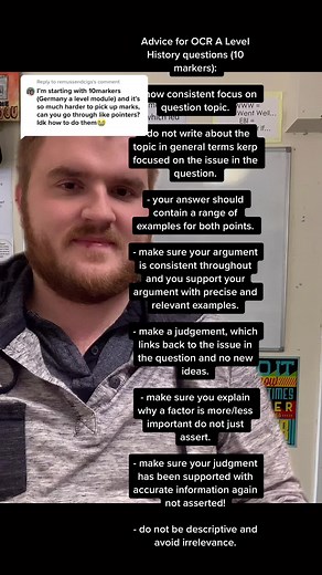 Tips for A Level History OCR 10 Marker Questions