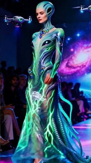 Extraterrestrial Runway Fashion - Futuristic Alien Inspired Gown Show, #shorts, #style, #fashion,