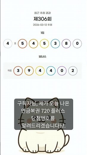 Pension Lottery 720 Plus 306th Draw First Place Winning Numbers Revealed... 4.545380