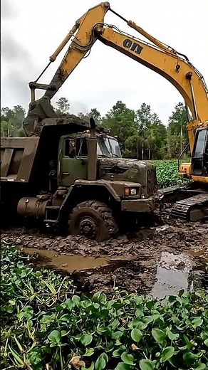 Massive Military Truck vs. Deep Mud & Excavator Rescue | Extreme Off-Road Hauling