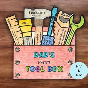 Toolbox for Dad Fathers Day Bible Craft, Sunday School Bible Printable Coloring Activity, Childrens Church Kids Christmas Gift for Dad - Etsy
