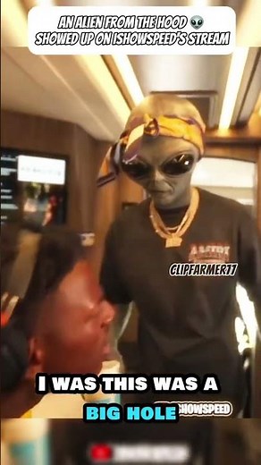 Ishowspeed met an alien from hood👽 #ishowspeed #ishowspeedshorts #streamer #clips #funny