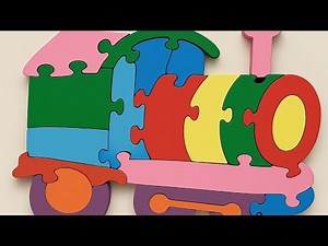 Satisfying diy train puzzle|numbering train puzzle blocks
