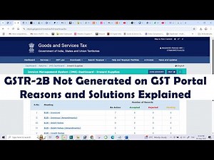 GSTR-2B Not Generated on GST Portal | Reasons and Solutions Explained