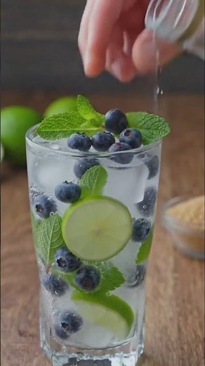 Blueberry Mojito Recipe 🫐🍹#BlueberryMojito #BlueberryDrink #Mojito #Mocktail #SummerDrink