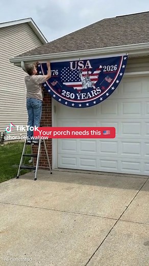 Celebrate 250 years of America 🇺🇸 #america250 #4thofjulydecor #usaporch #patrioticdecor #homedecorusa