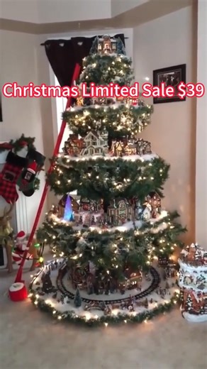 🎉🎅Ferris Wheel Christmas Tree (With A Train, A Ferris Wheel, A Brightly Lit House And A Santa)🎄 | Muray