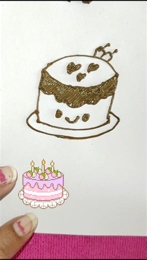 easy cake drawing step by step #cake