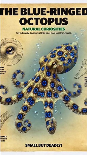 Do NOT Touch This Beautiful Killer! Blue Ringed Octopus ⚠️ #scientific #facts #octopus #biology