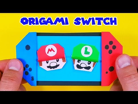 Origami Nintendo Switch with Super Mario and Luigi. Super Mario DIY. How to make PAPER CRAFT for FAN