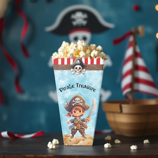 Pirate Snack Box Printable | Pirate Party Favor Box | Kids Birthday Pirate Decorations | DIY Treat Box Template | Digital Download - Etsy