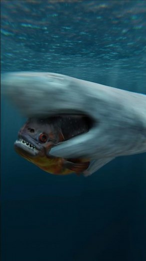 Big Fish eat Small Fish Piranha Meal Vs Megalodon Meal