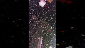 Confetti flying in the sky on NYE
