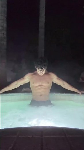 Handsome Muscular Man FLEXES by the Pool at Evening– Insane Physique - Michael #aesthetic #fitness