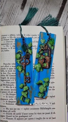 Vintage Key & Lock 🔑 | Hand-Painted Wooden Bookmarks #art #acrilicpainting #bookmarksforsale