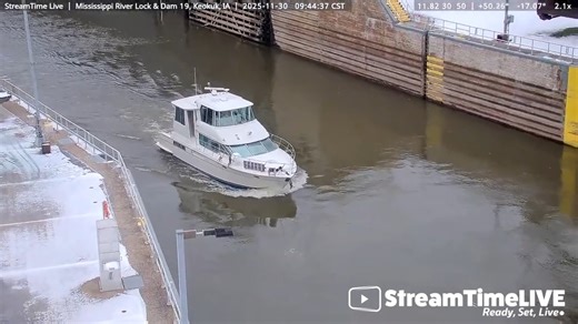 StreamTime LIVE on Instagram: "The Carver Yacht “The Secret” made a beautiful pass through Lock 19 in Keokuk, IA! Watch Lock 19 at Keokuk Live Streaming the Mississippi River 24/7 here: https://www.youtube.com/live/JkPjC4fbbQQ #carveryachts City of Keokuk #keokuk #KeokukIA #mississippiriver #mississippi #Iowa #riverlife"