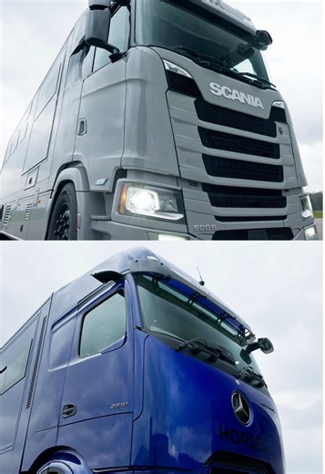 We compare the external styling and presence of two 26t horse trucks with living — a high-spec Scania STX and a Mercedes AKX 👀 👉 Comment which you prefer #horsebox #equestrianlife #horselife #horsesofinstagram #horsetransport