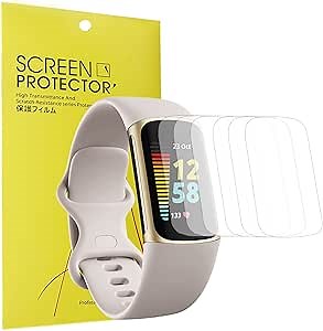 Compatible for Fitbit Charge 5 Screen Protector, Lamshaw [6 Pack] Full Coverage TPU Clear Film Compatible for Fitbit Charge 5 2021 (6 Pack)