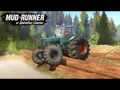 Spintires: MudRunner - MTZ 82.2 OFF ROAD TRACTOR Test on a Difficult Track
