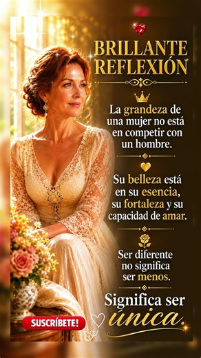 ❤️ La grandeza de una mujer no está en competir… está en ser única #reflexion #mujer #motivacion