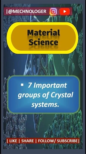 The Seven Important Groups of Crystal Systems.. #engineering #science