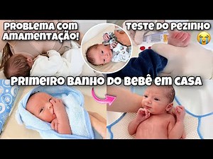 DEI O PRIMEIRO BANHO NO BEBÊ EM CASA - ROTINA COM RECÉM NASCIDO DE 3 DIAS, EXAME E MAIS