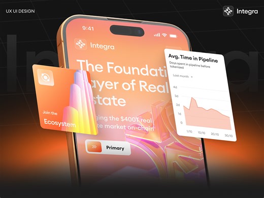 Mobile UI design for Integra Blockchain