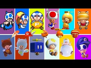Evolution of Toad Flying Power-ups, in Super Mario Games And Fan Mod Games (1988-2025)