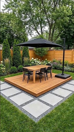 Stunning Backyard Landscaping with a Wooden Deck
